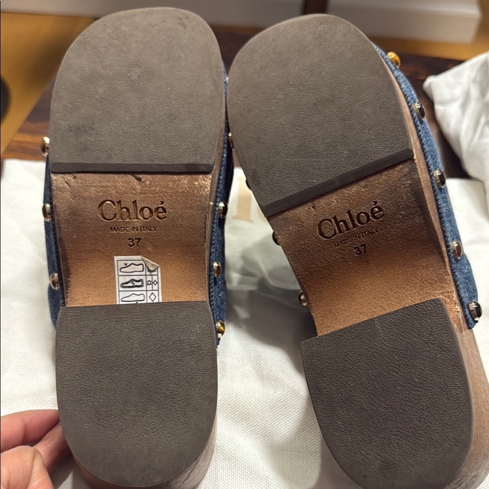 Chloe Blue Denim Platform Clogs - image 6